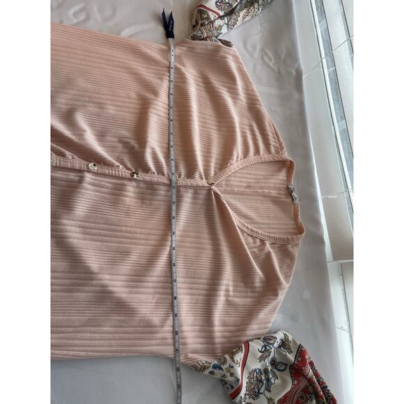 White Birch Button Down Patchwork Blouse Top Size Small Peach Pink Made In USA - Picture 4 of 10